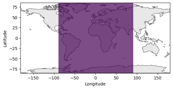 A screenshot of the coverage plot for the Iridium constellation