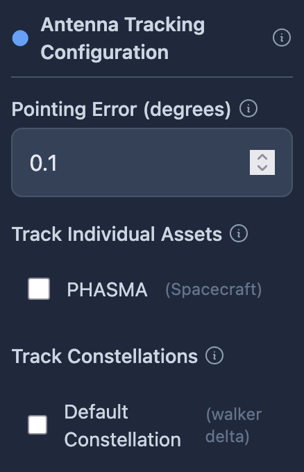 A screenshot of the tracking configuration